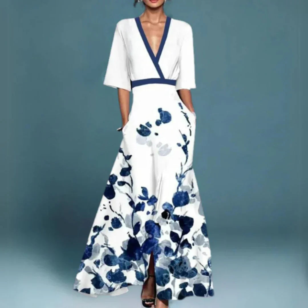 Fiona Women's Maxi Dress | Floral Print, Wrap Style 1