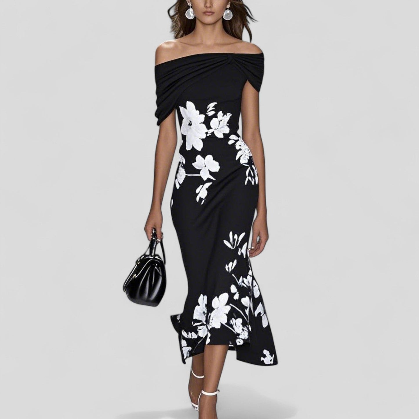 Lindsey Women's Midi Dress | Unique Print, Elegant Plus Size Summer Dress 2