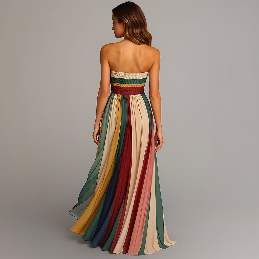 Wendy Women's Maxi Dress | Strapless Pleated Design for Formal Events 3