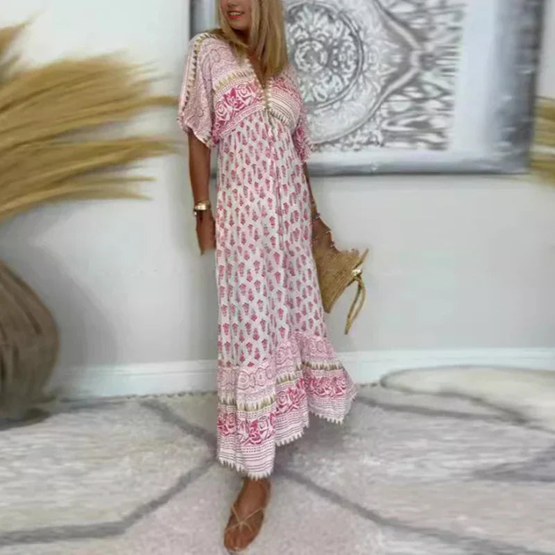 Bella Women's Maxi Dress | Boho Print, Relaxed Fit 1