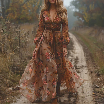 Bella Women's Maxi Dress | Embroidered V Neck, Bohemian Style, Plus Size Available 9
