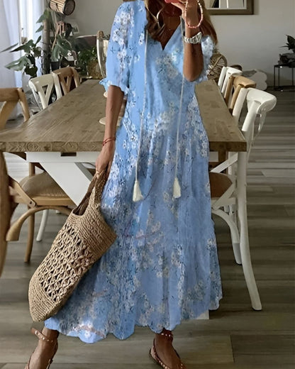 Bella Women's Maxi Dress | V-Neck Bohemian Style, Relaxed Fit 3