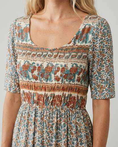 Bella Women's Summer Midi Dress | Bohemian Print, Flattering Fit, Plus Size Available 4