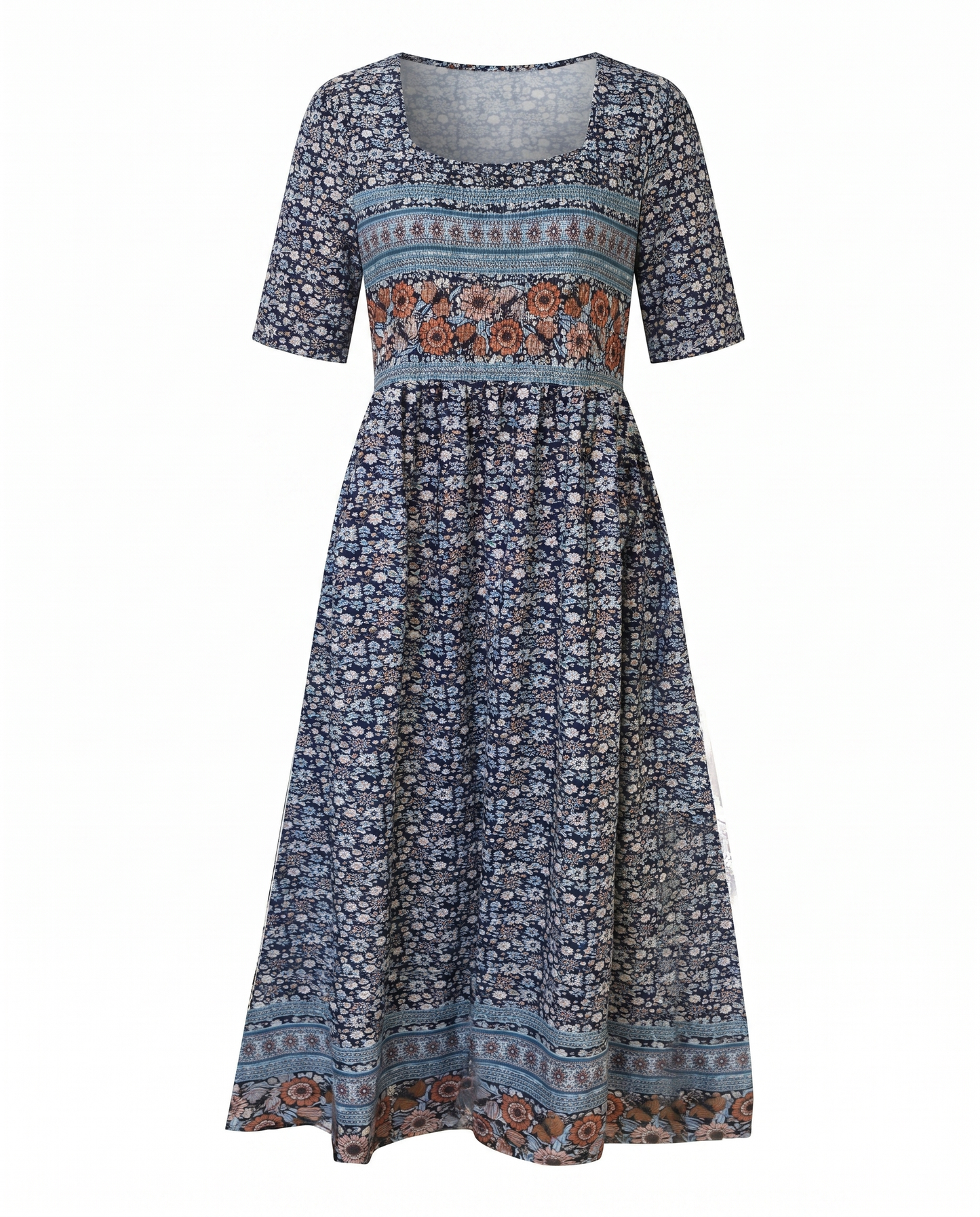 Bella Women's Summer Midi Dress | Bohemian Print, Flattering Fit, Plus Size Available 6