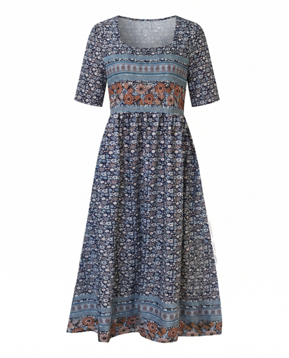 Bella Women's Summer Midi Dress | Bohemian Print, Flattering Fit, Plus Size Available 6