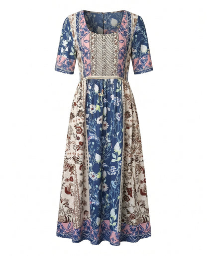 Bella Women's Summer Midi Dress | Bohemian Print, Flattering Fit, Plus Size Available 7