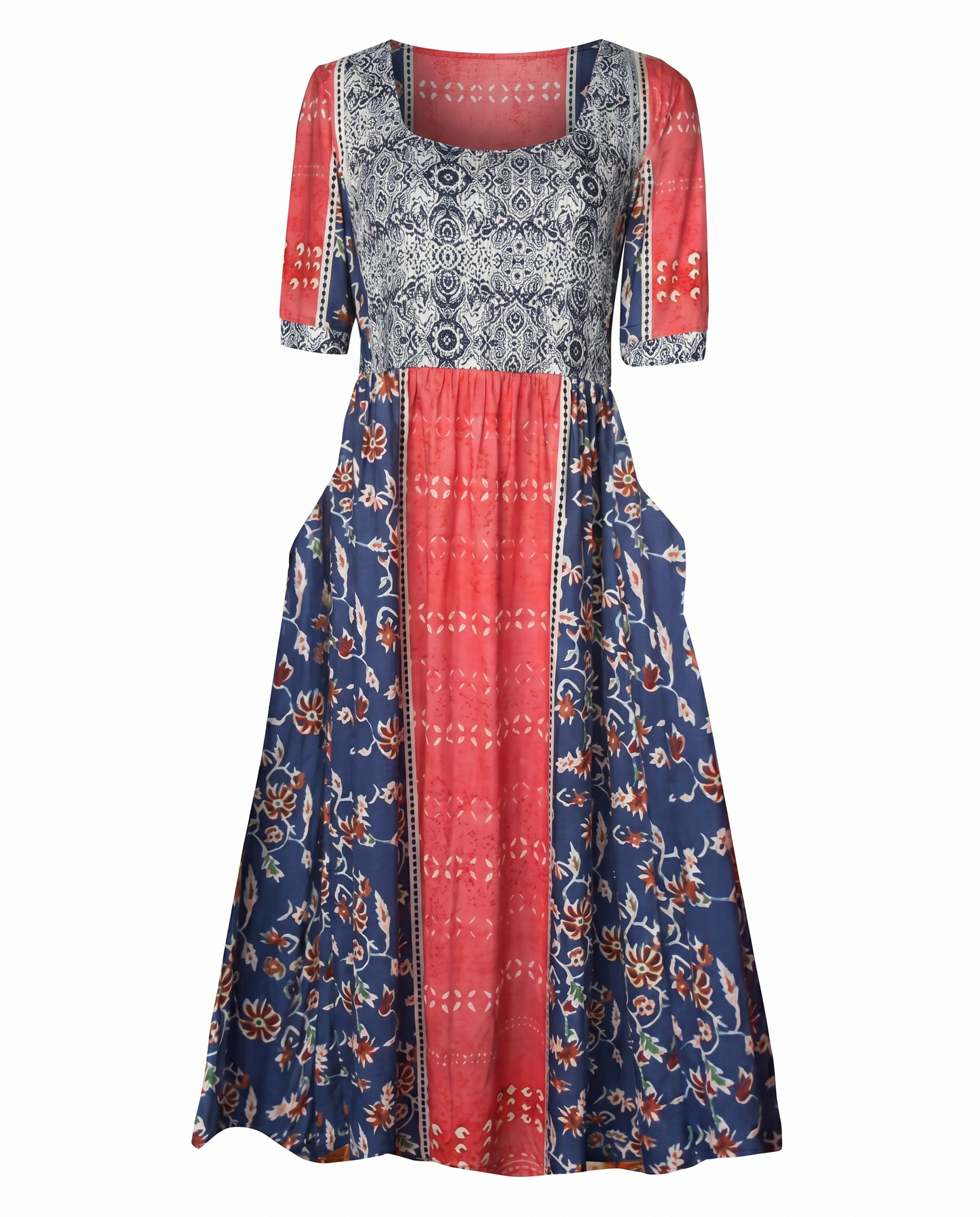 Bella Women's Summer Midi Dress | Bohemian Print, Flattering Fit, Plus Size Available 8
