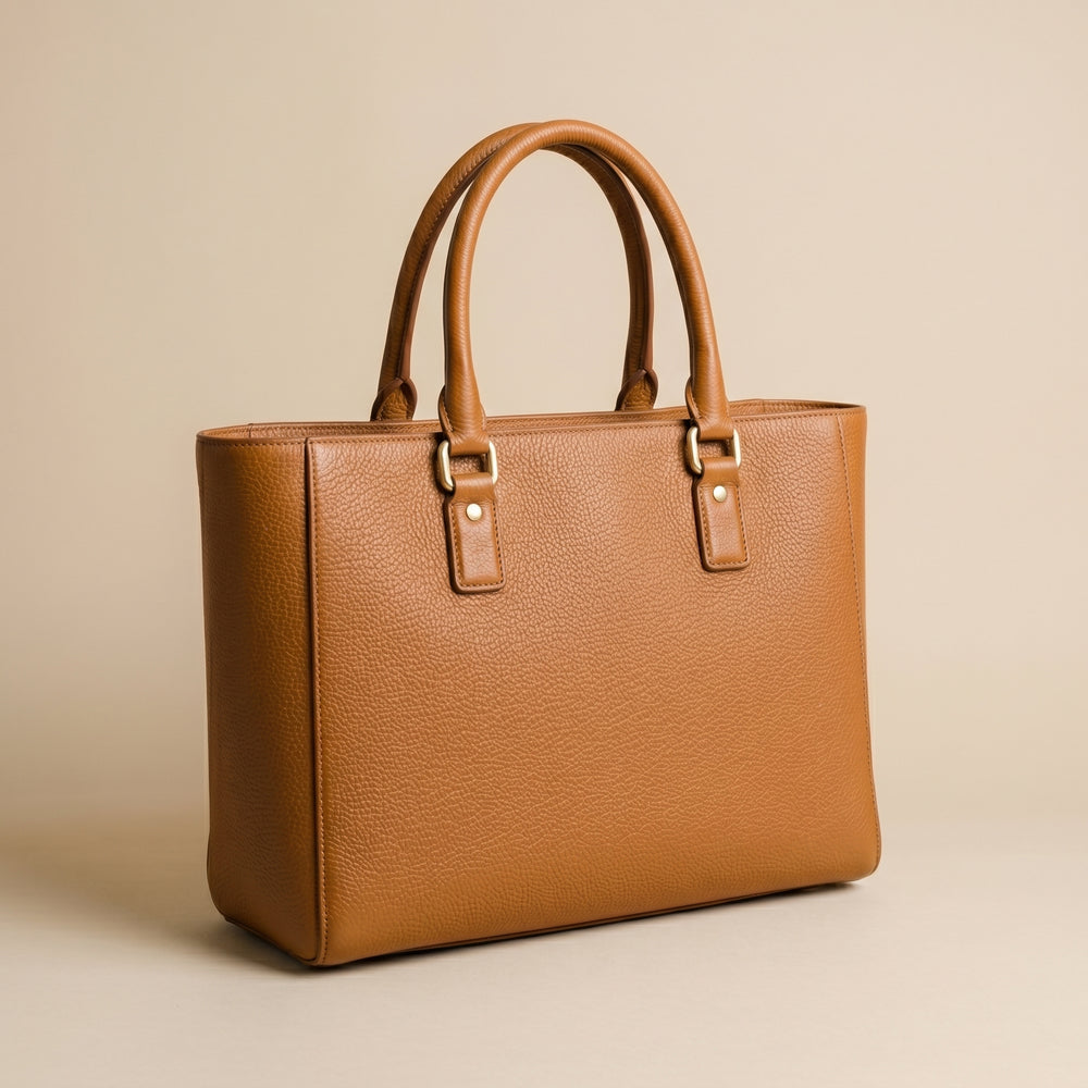 Brown leather handbag
