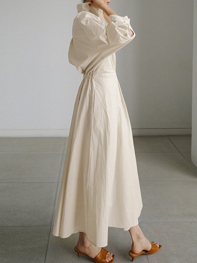 Cora Women's Maxi Dress | Collared Design with Pockets 2