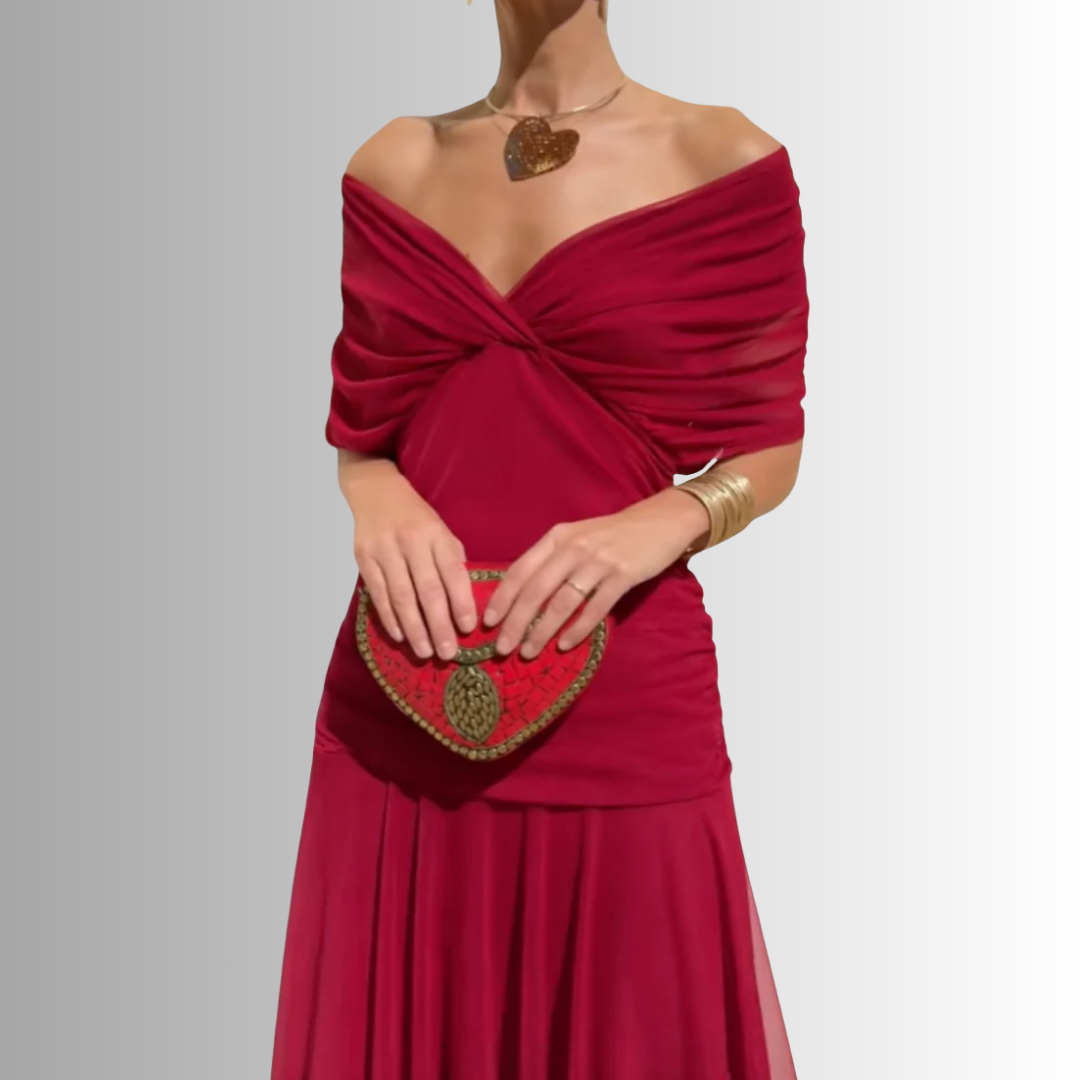 Diana Women's Maxi Dress | Elegant Chiffon, Off-Shoulder Evening Gown 10