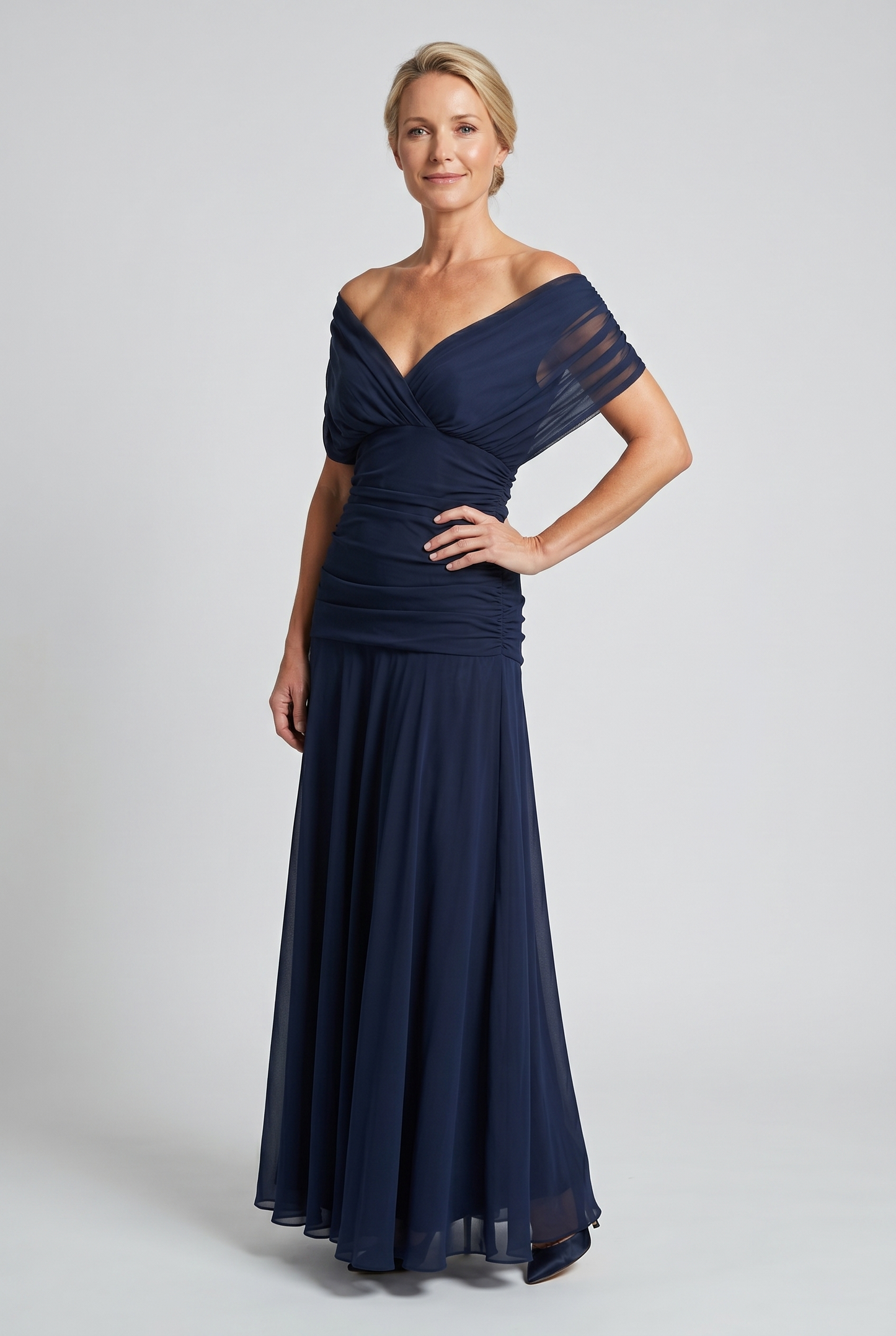 Diana Women's Maxi Dress | Elegant Chiffon, Off-Shoulder Evening Gown 2