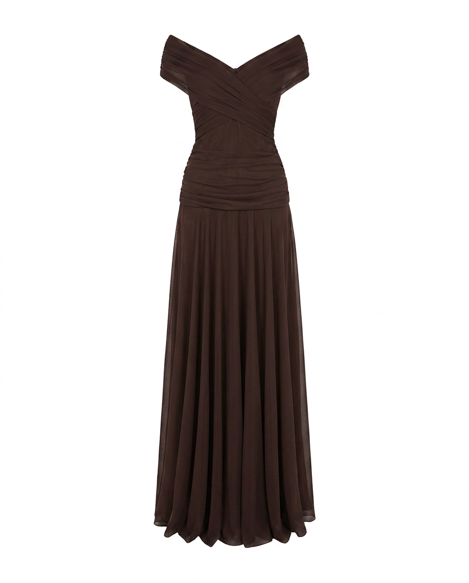 Diana Women's Maxi Dress | Elegant Chiffon, Off-Shoulder Evening Gown 6