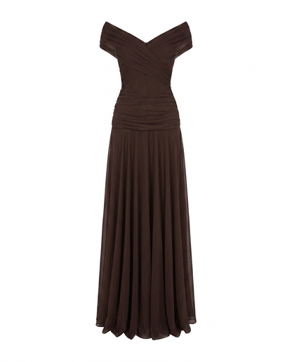 Diana Women's Maxi Dress | Elegant Chiffon, Off-Shoulder Evening Gown 6
