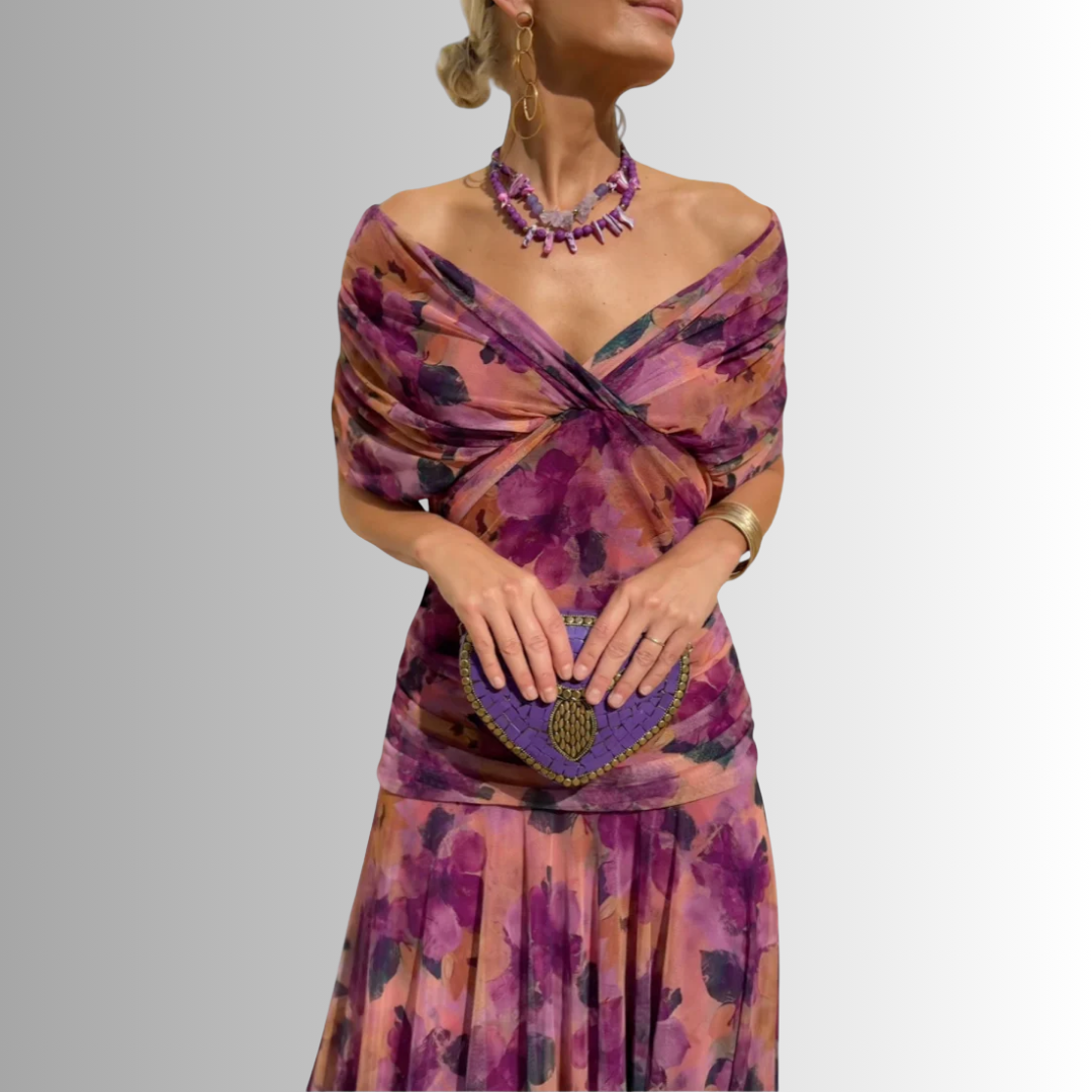 Diana Women's Maxi Dress | Elegant Chiffon, Off-Shoulder Evening Gown 9