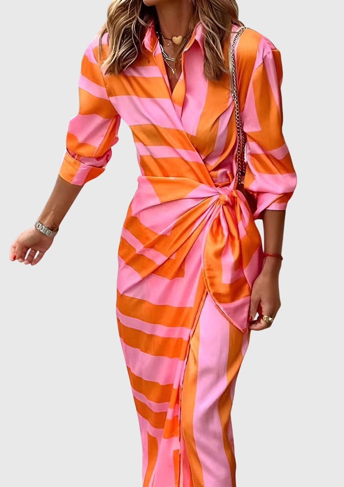 Evelyn Women's Wrap Maxi Dress | Chic Print Design, Flattering Fit 0