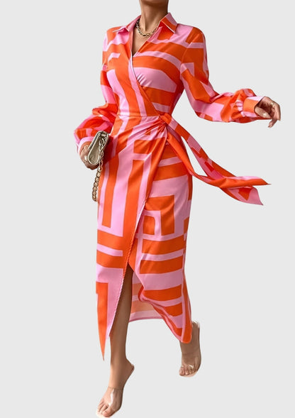 Evelyn Women's Wrap Maxi Dress | Chic Print Design, Flattering Fit 1