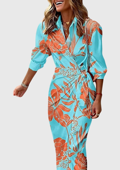 Evelyn Women's Wrap Maxi Dress | Chic Print Design, Flattering Fit 9
