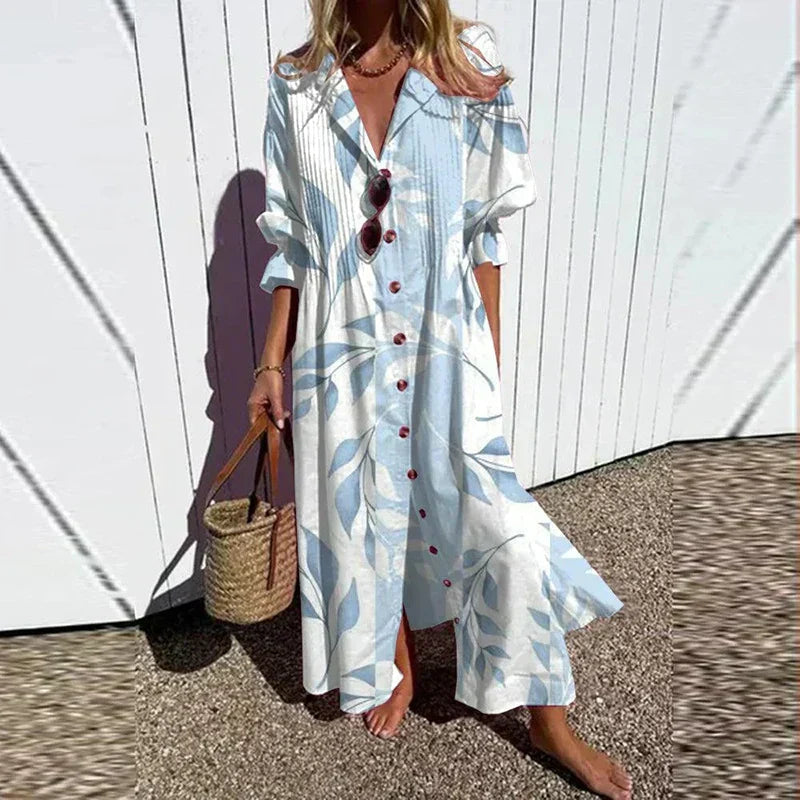 Fiona Women's Maxi Dress | Floral Print, V-Neck 4