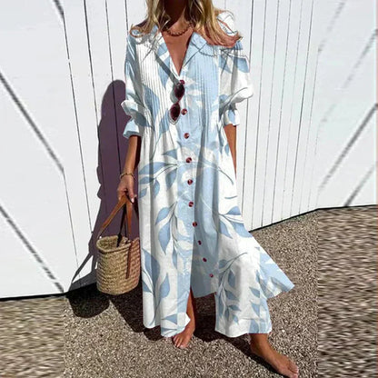 Fiona Women's Maxi Dress | Floral Print, V-Neck 4