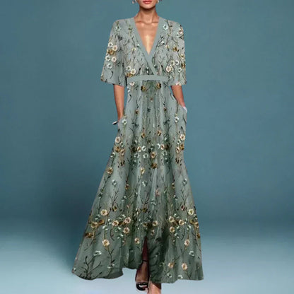 Fiona Women's Maxi Dress | Floral Print, Wrap Style 0
