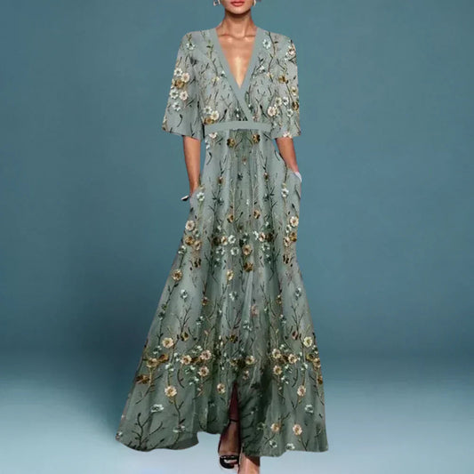 Fiona Women's Maxi Dress | Floral Print, Wrap Style 0