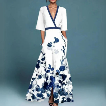 Fiona Women's Maxi Dress | Floral Print, Wrap Style 1
