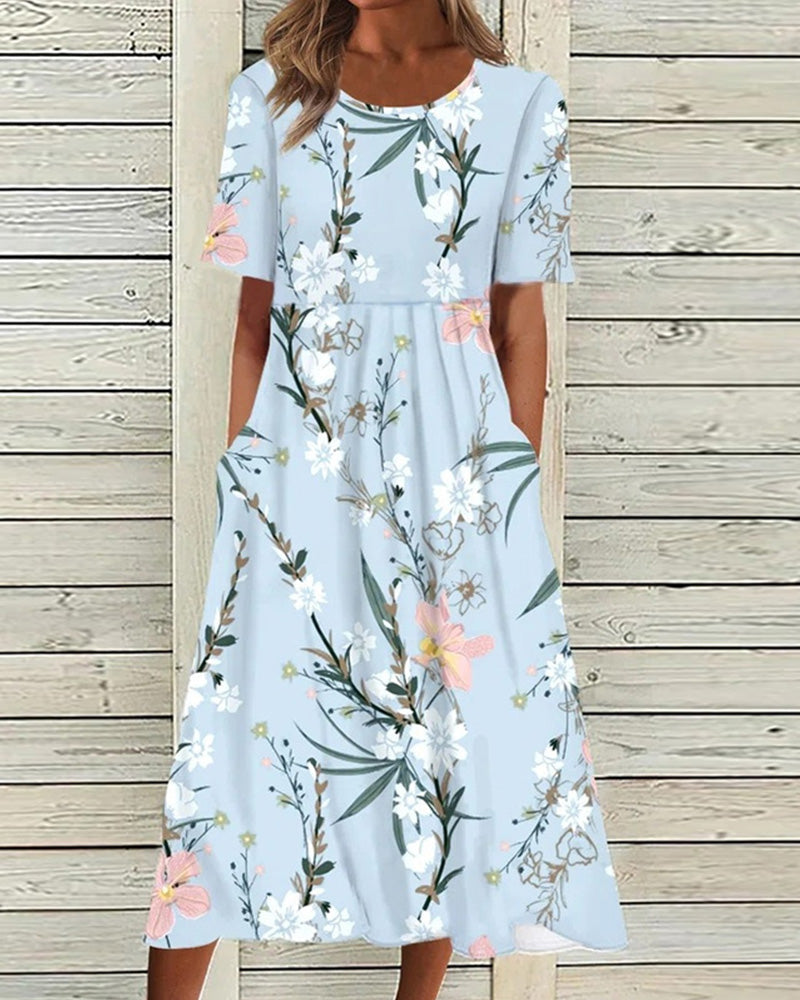 Flora Women's Midi Dress | A-Line, Breathable Fabric, Floral Print, Plus Size Available 0