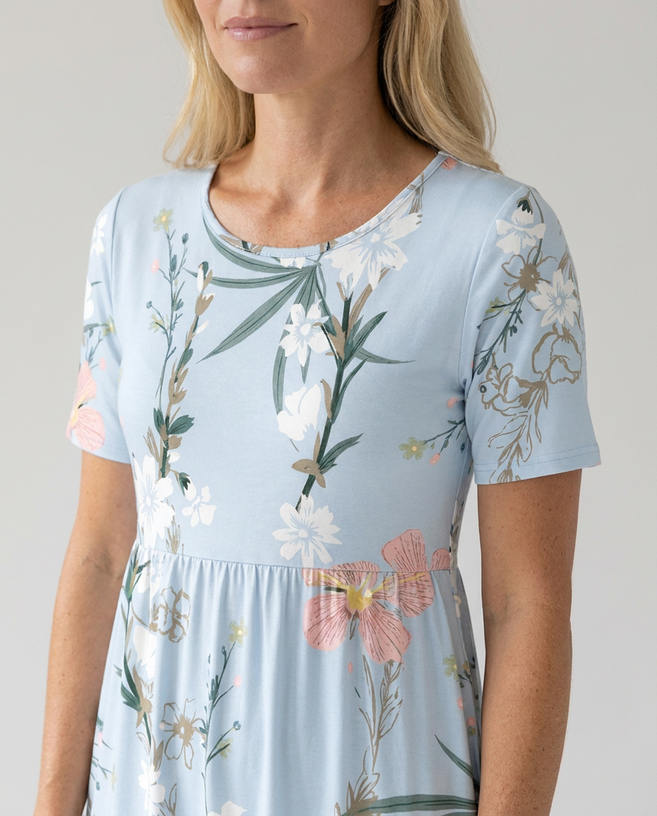 Flora Women's Midi Dress | A-Line, Breathable Fabric, Floral Print, Plus Size Available 3