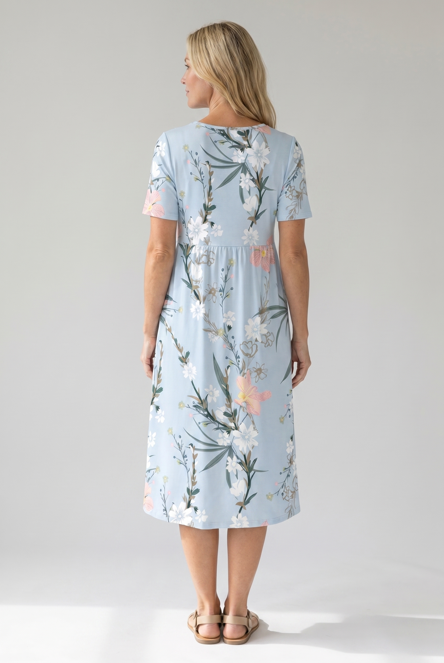 Flora Women's Midi Dress | A-Line, Breathable Fabric, Floral Print, Plus Size Available 4