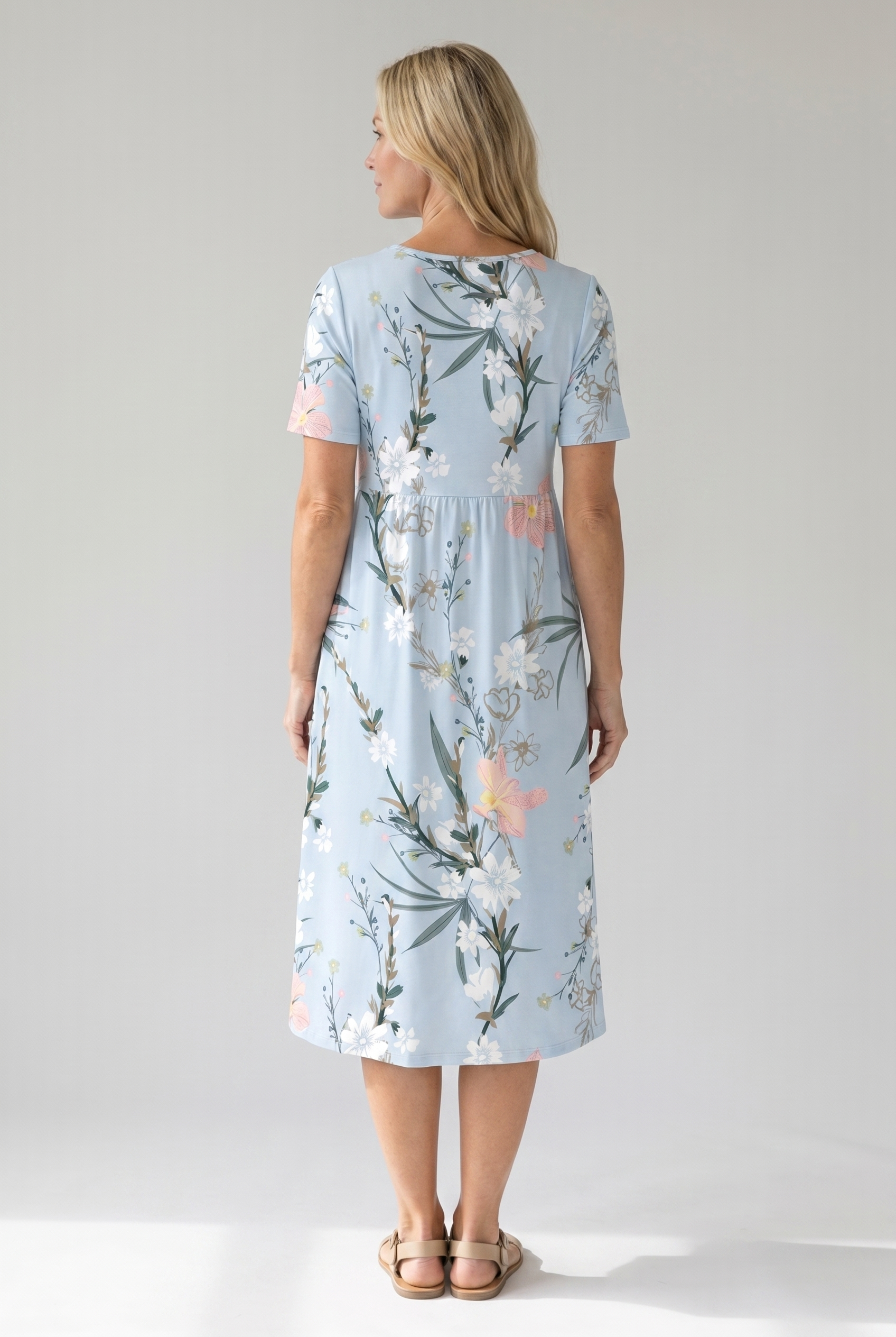 Flora Women's Midi Dress | A-Line, Breathable Fabric, Floral Print, Plus Size Available 4