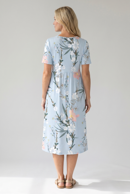 Flora Women's Midi Dress | A-Line, Breathable Fabric, Floral Print, Plus Size Available 4