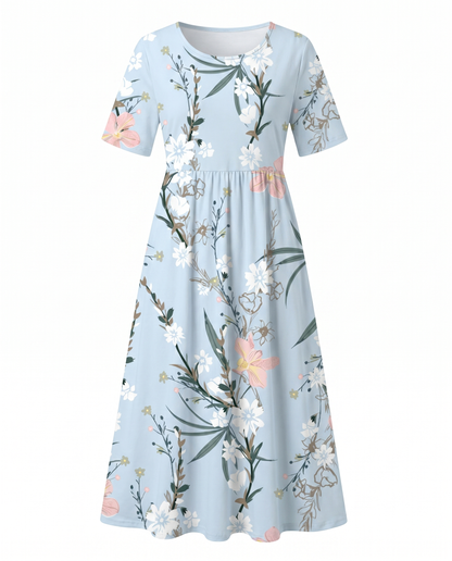 Flora Women's Midi Dress | A-Line, Breathable Fabric, Floral Print, Plus Size Available 5