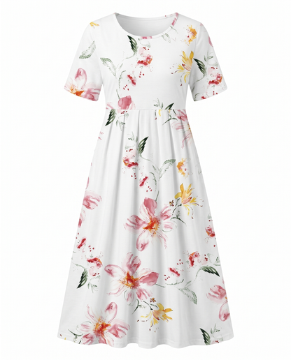 Flora Women's Midi Dress | A-Line, Breathable Fabric, Floral Print, Plus Size Available 7