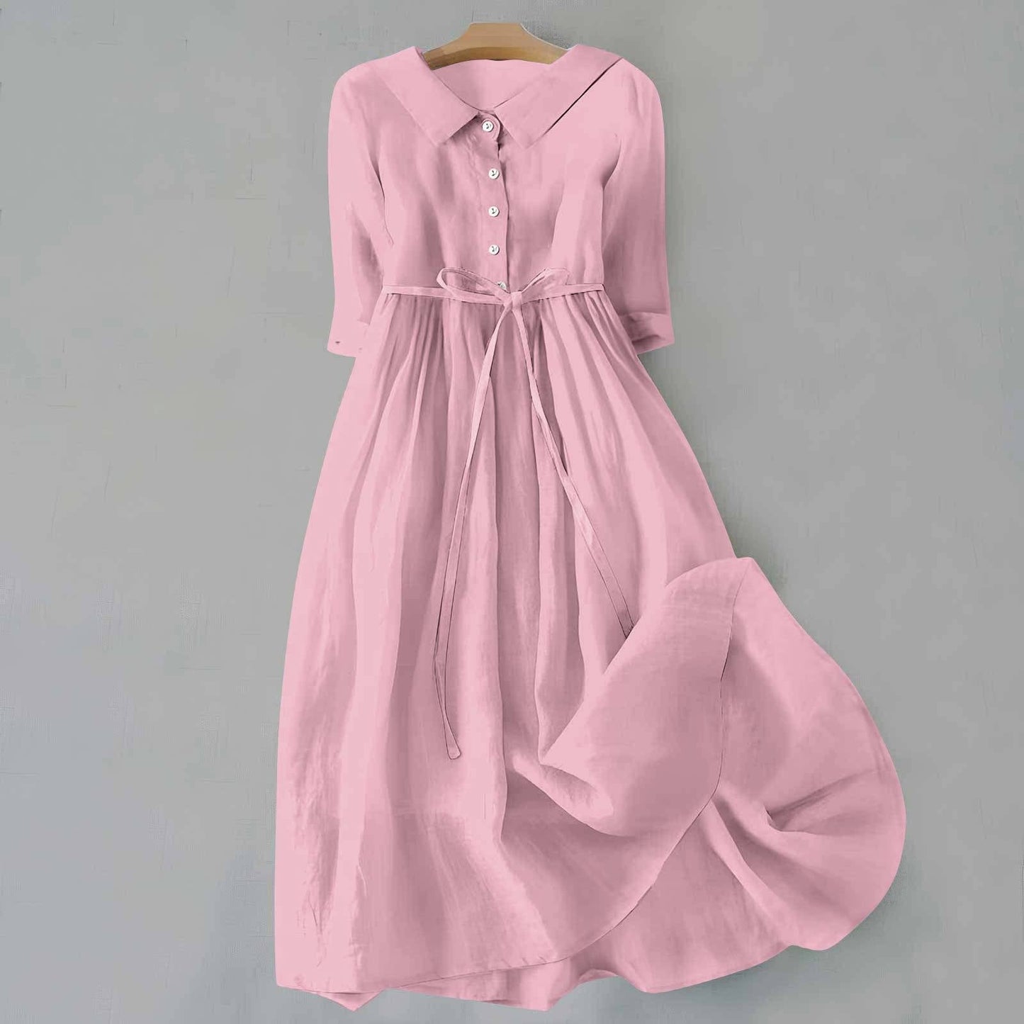 Gina Women's Midi Dress | V-Neck, Gathered Waist, Casual Summer Dresses 4