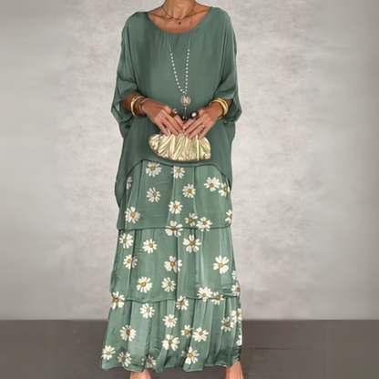 Lara Women's Maxi Dress | Layered Design, Long Sleeves, Elegant Summer Dress 1
