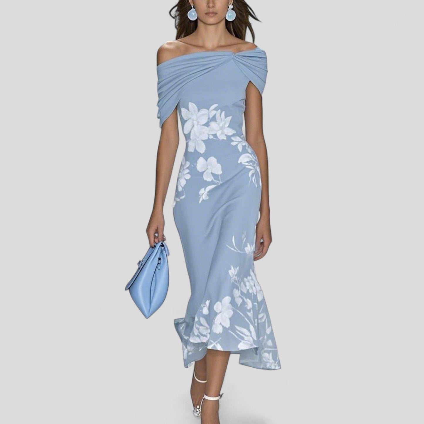 Lindsey Women's Midi Dress | Unique Print, Elegant Plus Size Summer Dress 1