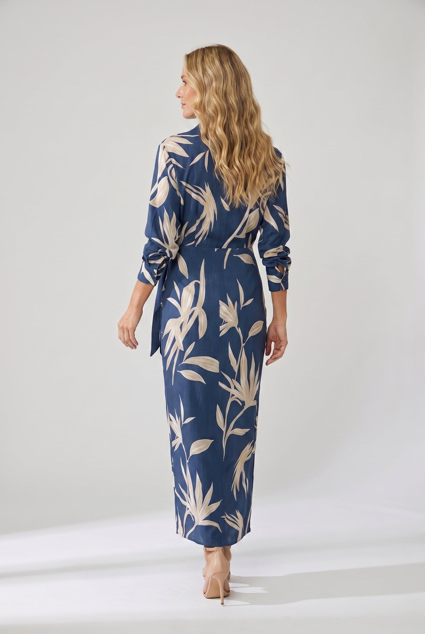 Luna Women's Maxi Dress | Leaf Print, Wrap V-Neck, Plus Size Available 3