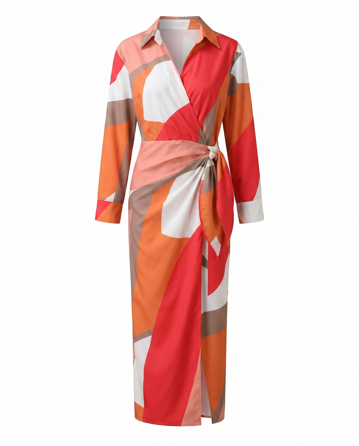 Luna Women's Maxi Dress | Leaf Print, Wrap V-Neck, Plus Size Available 7