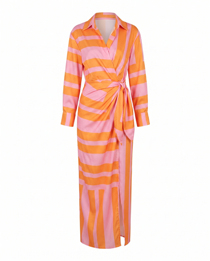 Luna Women's Maxi Dress | Leaf Print, Wrap V-Neck, Plus Size Available 8