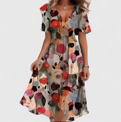 Mia Women's Floral Cocktail Dress | High-Low Hem, Cinched Waist 4