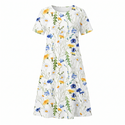 Mira Women's Midi Dress | A-Line Floral Print, Soft & Breathable 1