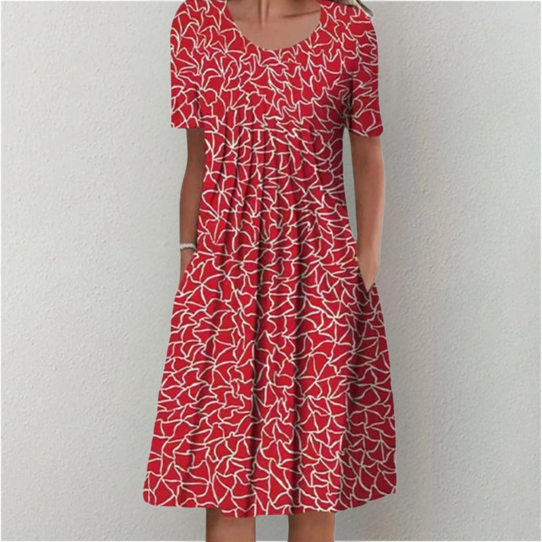 Mira Women's Midi Dress | A-Line Floral Print, Soft & Breathable 11