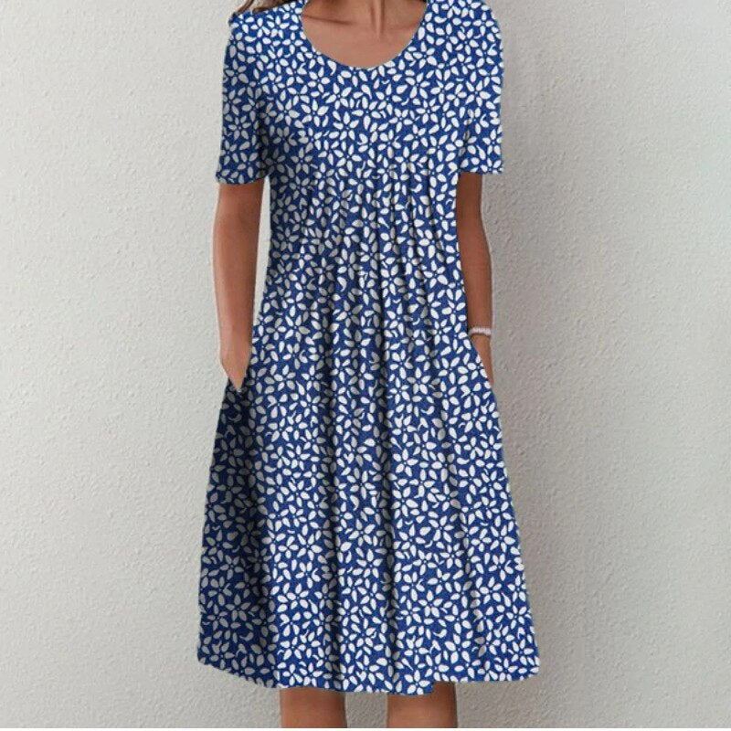 Mira Women's Midi Dress | A-Line Floral Print, Soft & Breathable 12