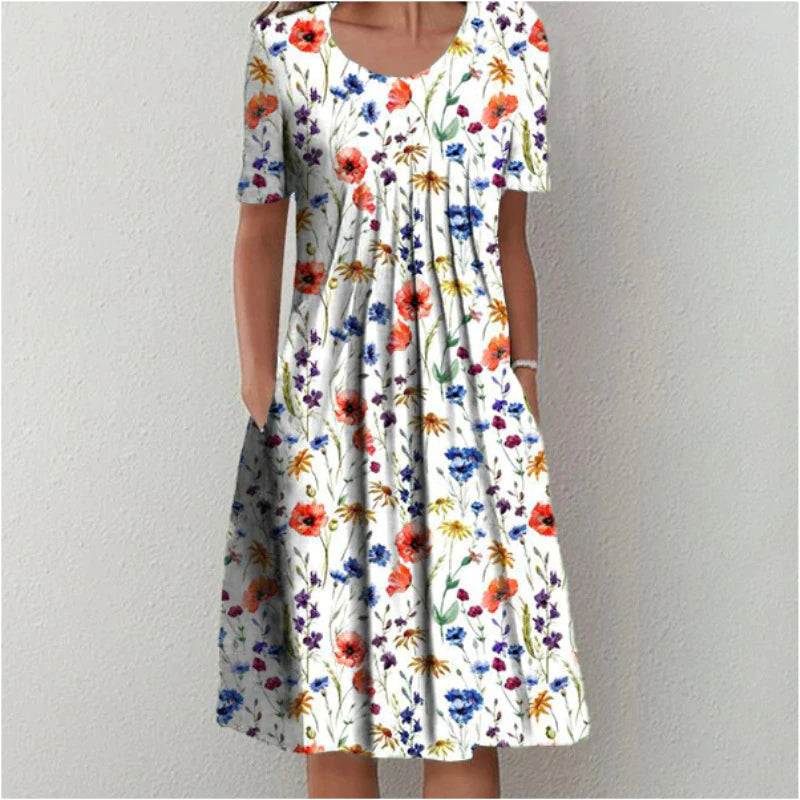 Mira Women's Midi Dress | A-Line Floral Print, Soft & Breathable 6