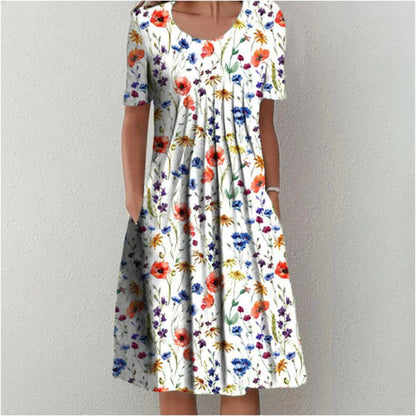Mira Women's Midi Dress | A-Line Floral Print, Soft & Breathable 6