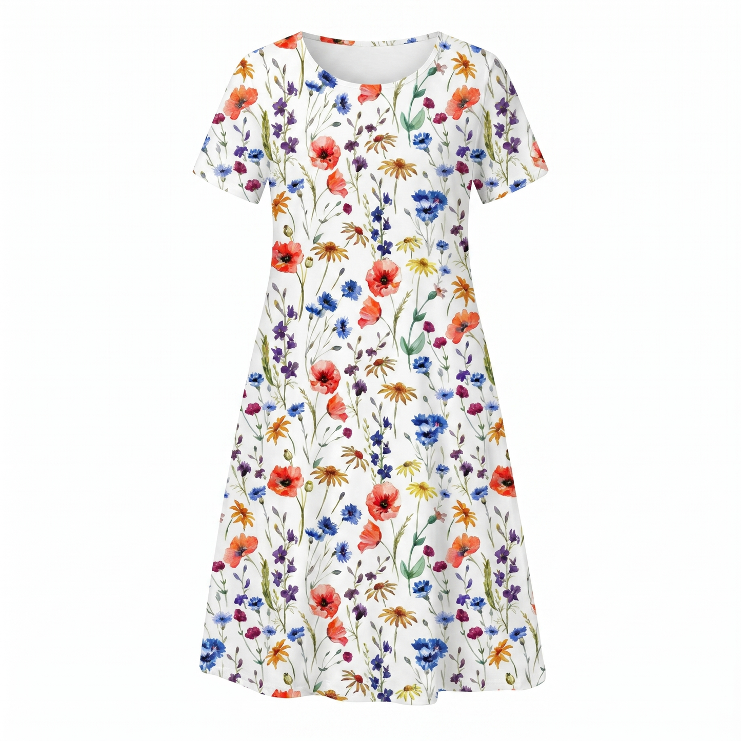 Mira Women's Midi Dress | A-Line Floral Print, Soft & Breathable 7