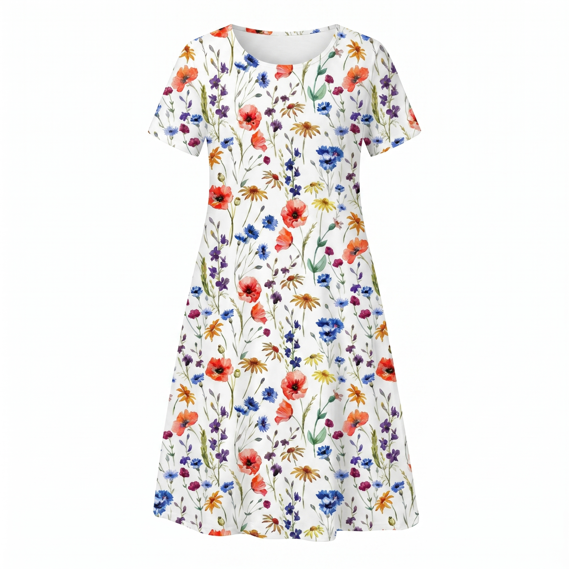 Mira Women's Midi Dress | A-Line Floral Print, Soft & Breathable 7
