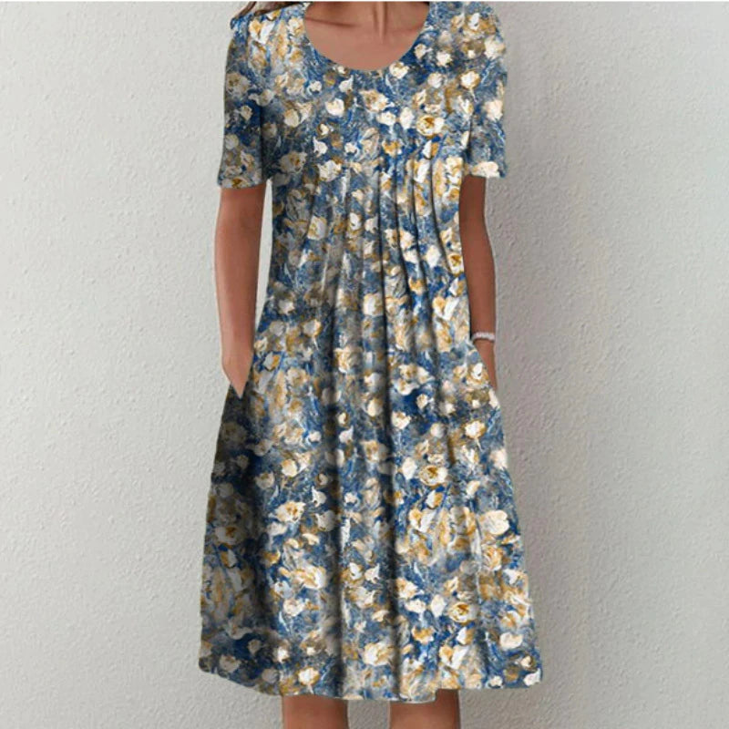 Mira Women's Midi Dress | A-Line Floral Print, Soft & Breathable 8