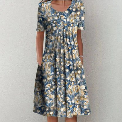 Mira Women's Midi Dress | A-Line Floral Print, Soft & Breathable 8