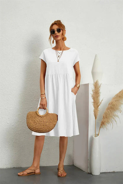 Mira Women's Midi Dress | Soft Fabric, Casual Style with Pockets 10